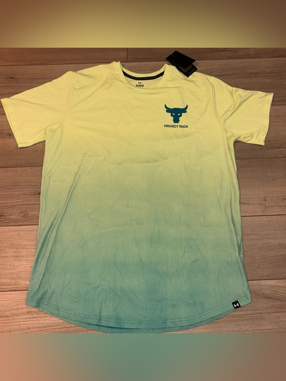Under Armour Project Rock Fade T-Shirt Ombré Athletic Gym Running Travel Mens XL